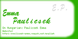 emma paulicsek business card